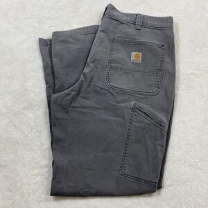 Carhartt Relaxed Fit Carpenter Pants Workwear Gray Grunge Utility Actual 34x30